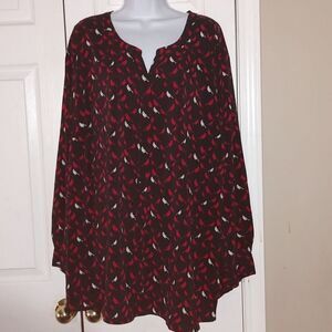 Catherines  black shirt with cardinals   Sz 4X   (30/32)